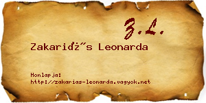Zakariás Leonarda névjegykártya